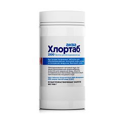 Самарово, Хлортаб АКВА 2500, Дезинфицирующие таблетки для обеззараживания питьевой воды, 60 табл.